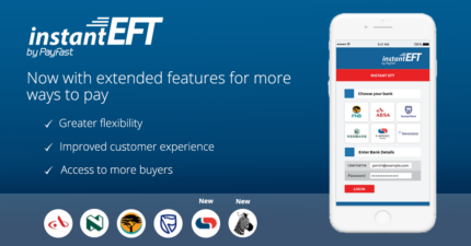 PayFast Instant EFT Refresh Campaign Image iphone with South African bank logos