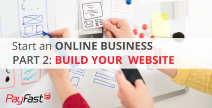 Start an online business - two hands making notes on a board