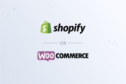 Shopify or WooCommerce ecommerce platforms on a laptop