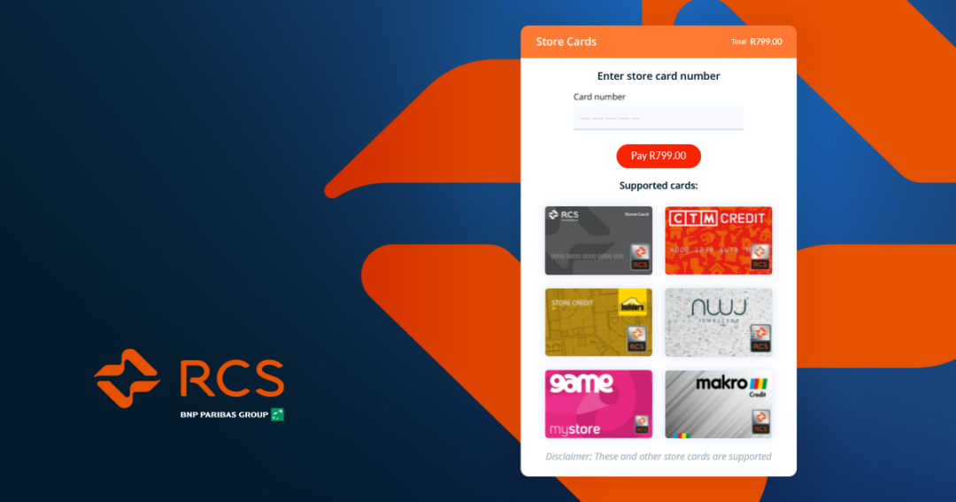 accept RCS store cards online