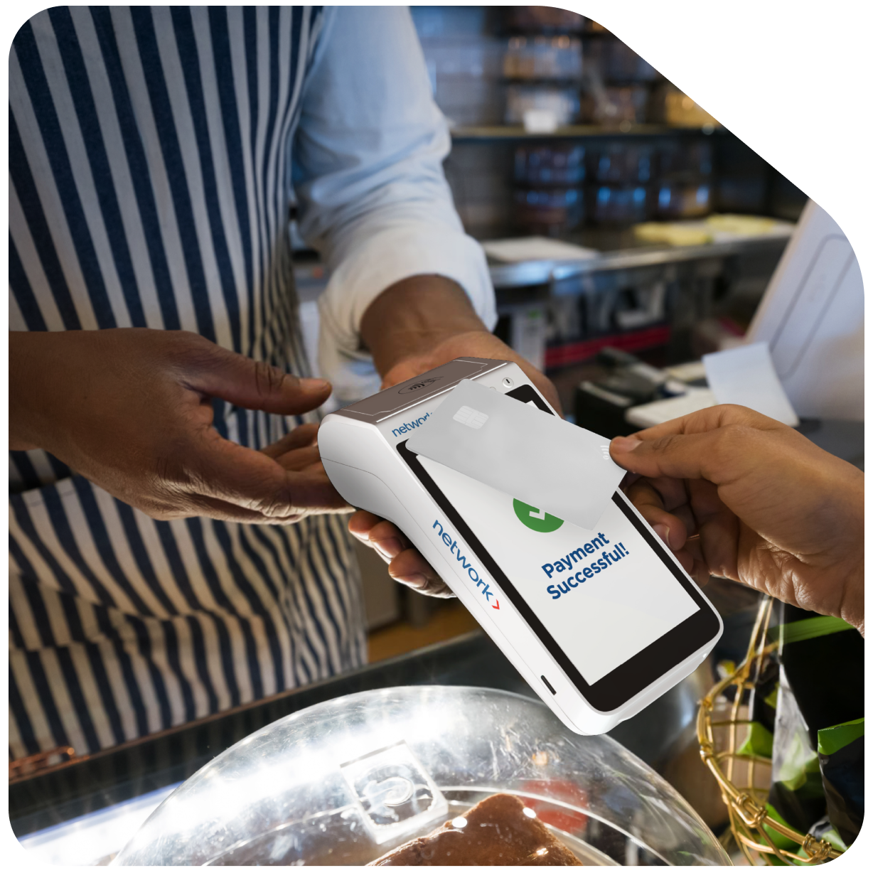 A merchant using the Payfast Printer Card Machine