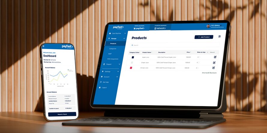 Payfast dashboard and app