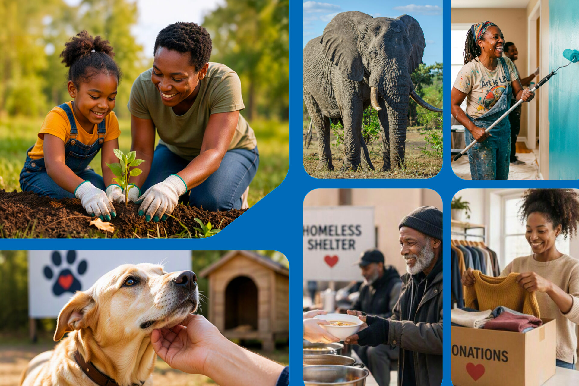 South Africans doing charity activities